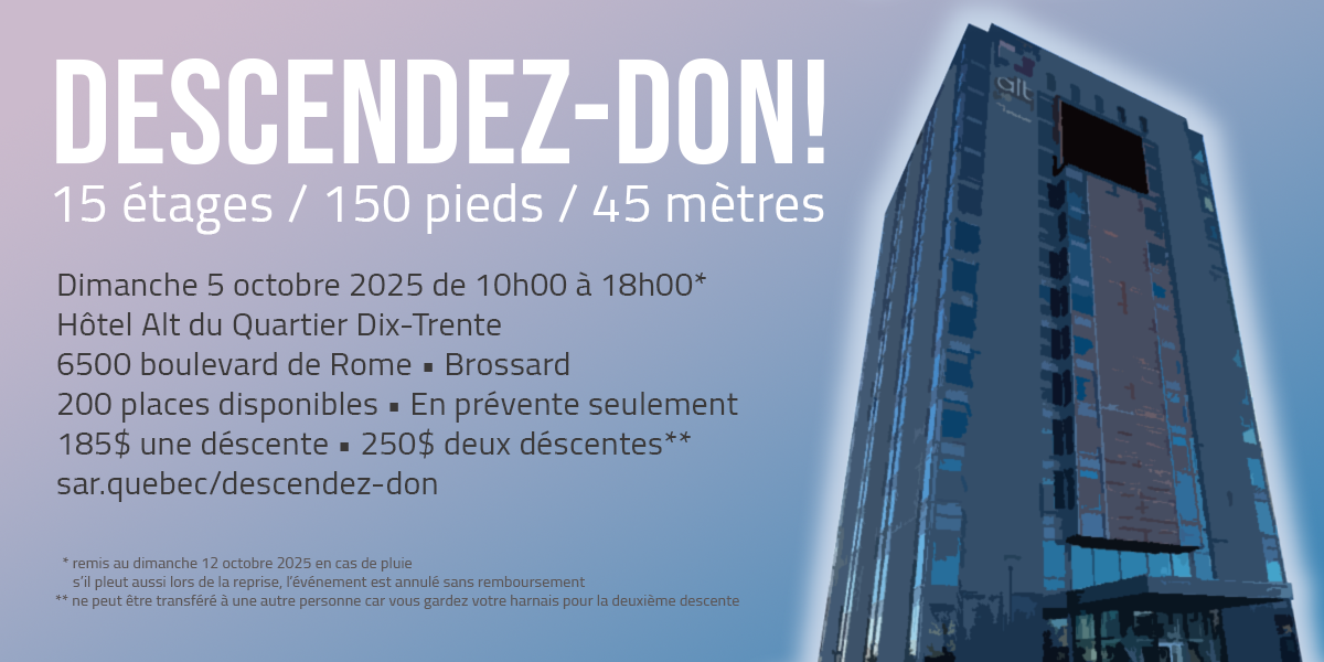 Descendez-Don! 2025 • Groupe 11 • 11h00 à 12h00 • Une descente • 110101