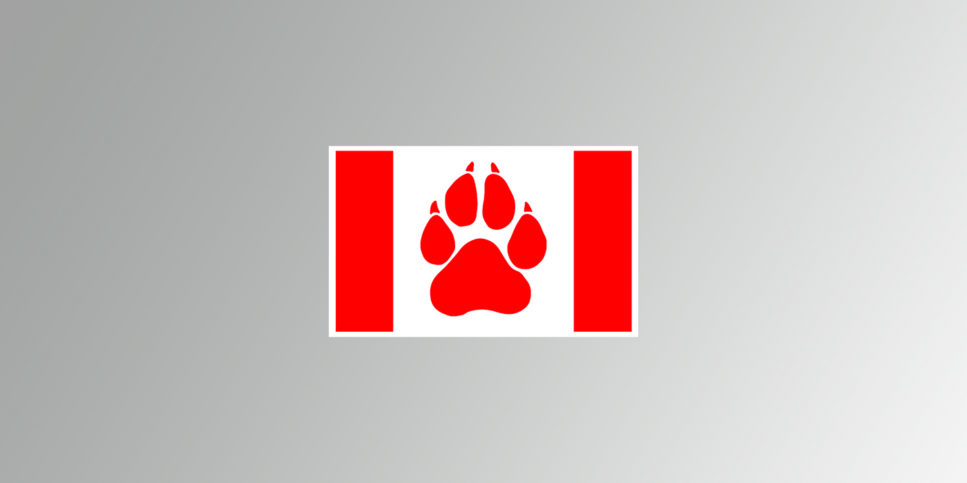 Autocollant / Drapeau du Canada (chien)