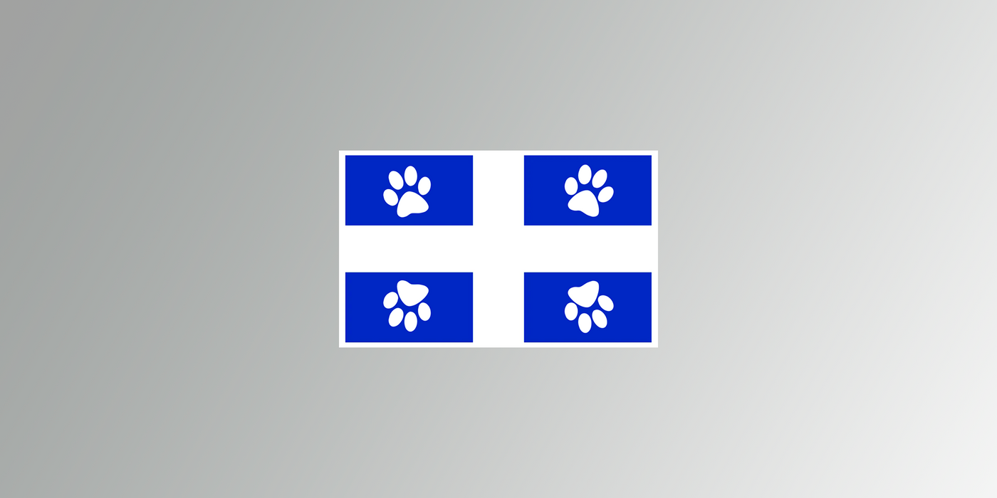 Autocollant / Drapeau du Québec (chat)